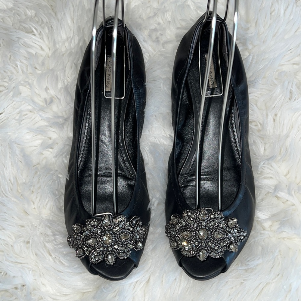 🔹 Vera Wang Jeweled Open Toe Ballet Flat